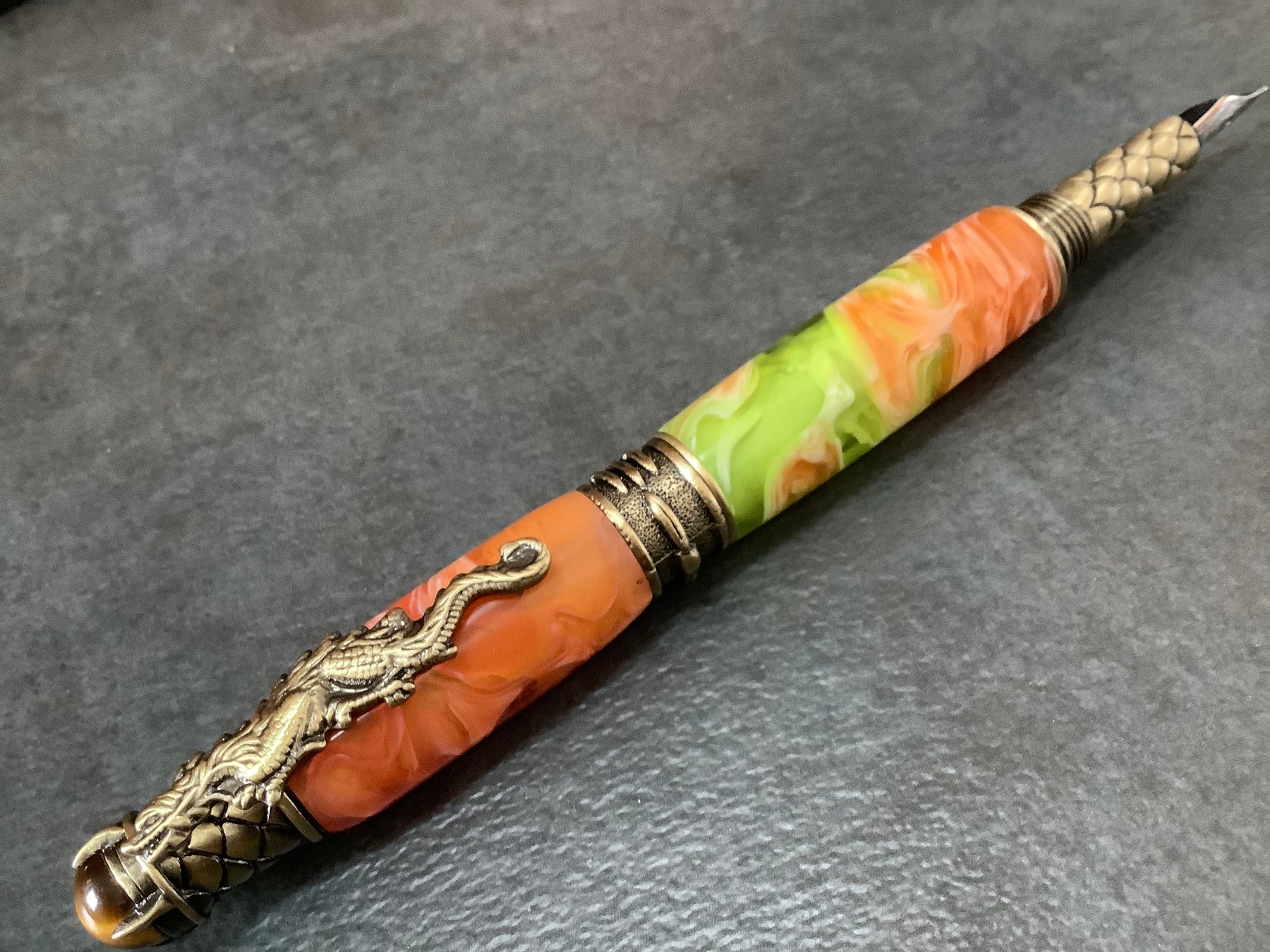 Artisan Tigereye Dragon Pen